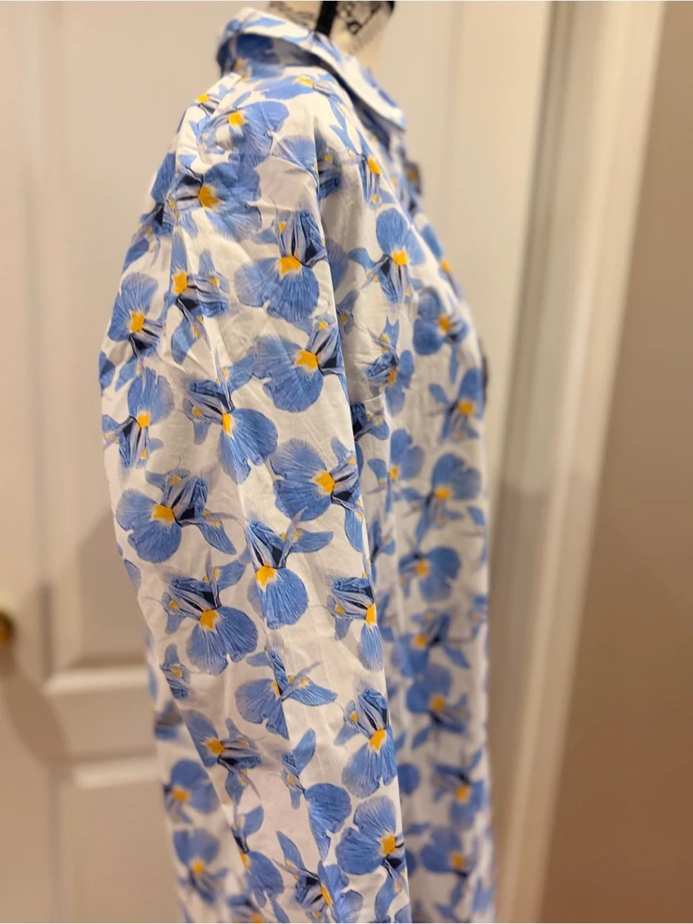 COS Blue and White Floral Shirt Dress with Yellow Accents - Picture 13 of 16
